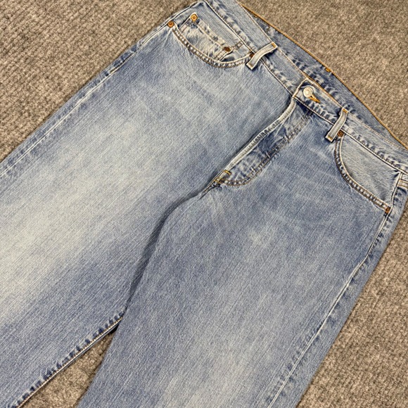 Levi's Other - Levis 501 Original Fit Jeans Mens 36x34 Light Wash Blue Denim 00501-2200